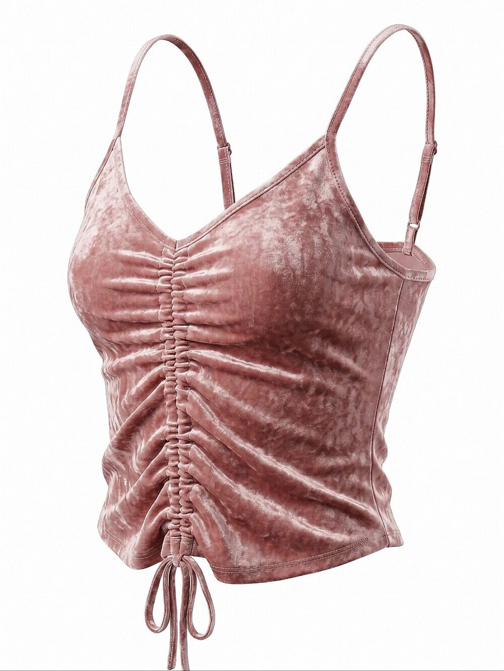 NWT! Hippie Rose Dusty Mauve Velvet Ruched Cami